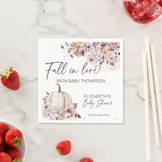 Herbst in Liebe pastellfarbene boho Kürbis Babydus Serviette (Beispiel)