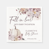 Herbst in Liebe pastellfarbene boho Kürbis Babydus Serviette (Vorderseite)