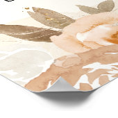Herbst in Liebe Peach Blume Hochzeitsempfang Poster (Ecke)