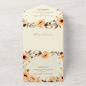 Herbst in Liebe Pfirsich Blumenkiefernholz All In One Einladung (Außenbereich)