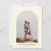 Herbst in Liebe Pfirsich Blumenkiefernholz Einladung (Rückseite)