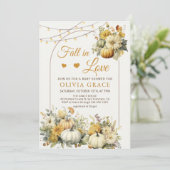 Herbst in Liebe Pumpkin Blumendusche Kinderdusche Einladung (Stehend Vorderseite)