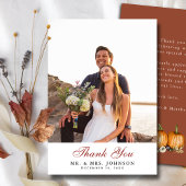 Herbst in Liebe Pumpkin Botanische Herbsthochzeit Dankeskarte