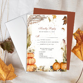Herbst in Liebe Pumpkin Botanische Herbsthochzeit  RSVP Karte
