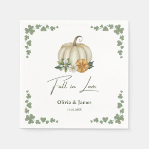 Herbst in Liebe Pumpkin Greenery Sage Green Weddin Serviette