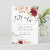 Herbst in Liebe Pumpkin Herbst Brautpaare Dusche Einladung (Stehend Vorderseite)