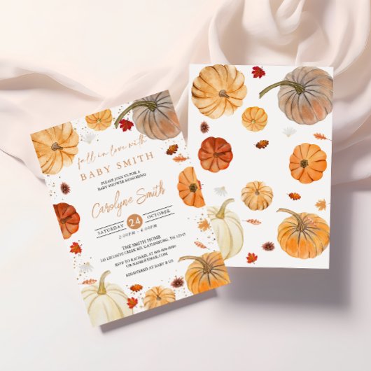 Herbst in Liebe Pumpkin Herbst Kinderdusche Einlad Einladung