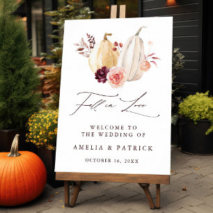 Herbst in Liebe Pumpkin Herbsthochzeit Begrüßungsz Poster