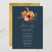 Herbst in Liebe Pumpkin Hochzeit Einladung (Vorne/Hinten)