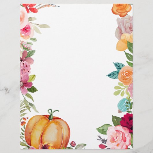 Herbst in Liebe Pumpkin Pink Fall Florals Hochzeit Flyer (Hinten)