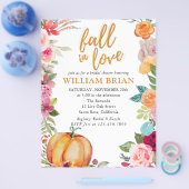 Herbst in Liebe Pumpkin Pink Fall Florals Hochzeit Flyer (Einzeln)