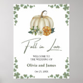 Herbst in Liebe Pumpkin Sage Green Wedding Willkom Poster (Vorne)