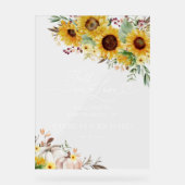 Herbst in Liebe Pumpkin Sonnenblumen Hochzeit Will Acrylschild (Vorderseite)