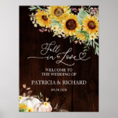 Herbst in Liebe Pumpkin Sonnenblumen Hochzeit Will Poster (Vorne)