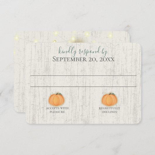 Herbst in Liebe Pumpkin Sonnenblumen & Lichter Hoc Einladung (Vorne/Hinten)