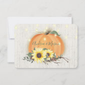 Herbst in Liebe Pumpkin Sonnenblumen & Lichter Hoc Einladung (Rückseite)
