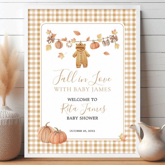 Herbst in Liebe Rustic Boho Fall Baby Dusche Willk Poster