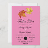 Herbst in Liebe Rustikale Blüte Rosa Herbsthochzei Einladung (Vorderseite)