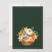 Herbst in Liebe Smaragdgrüne Herbstkürbis Hochzeit Einladung (Rückseite)