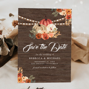 Herbst in Liebe Terracotta Pumpkin Barn Wood Weddi Save The Date