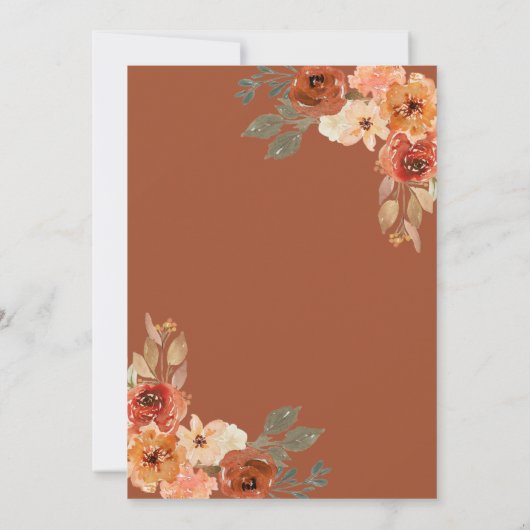 Herbst in Liebe Terracotta Pumpkin Barn Wood Weddi Save The Date (Rückseite)