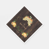 Herbst in Liebe Wasserfarbe Pumpkin Hochzeitsstall Serviette (Ecke)