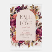 Herbst in Liebe Wreath Arch Pink Baby Dusche Willk Acrylschild (Vorderseite)