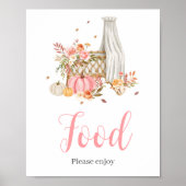 Herbst in Love Pink Pumpkin Food Baby Dusche Poster (Vorne)