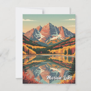 Herbst in Maroon Lake Colorado Postkarte