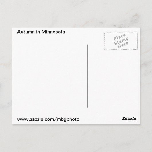 Herbst in Minnesota Postkarte (Rückseite)