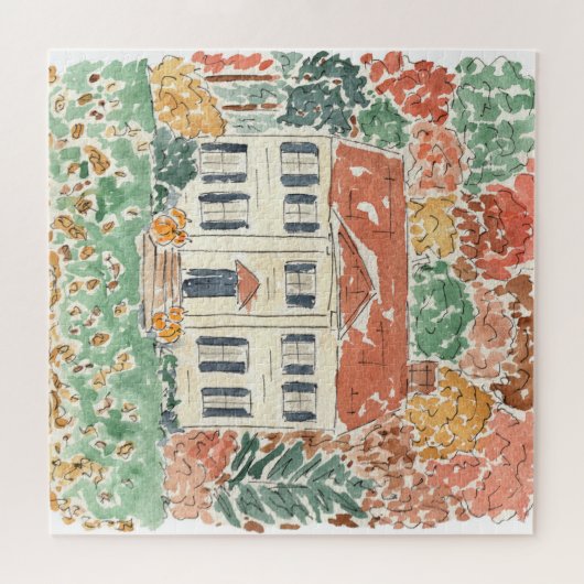 Herbst in New England Wasserfarbe Jigsaw Puzzle (Horizontal)