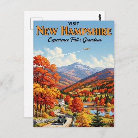 Herbst in New Hampshire Travel Postkarte (Vorne/Hinten)