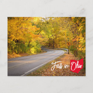 Herbst in Ohio Kurvenreiche Straße Herbstlaub Postkarte