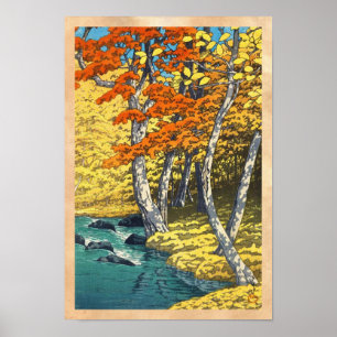 Herbst in Oirase Hasui Kawase Szenerie strahlt Han Poster