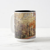 Herbst in pures Michigan-Gemütliches Zweifarbige Tasse (Vorderseite Links)