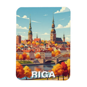 Herbst in Riga Lettland Reise Magnet