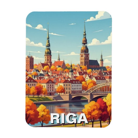 Herbst in Riga Lettland Reise Magnet (Vertikal)