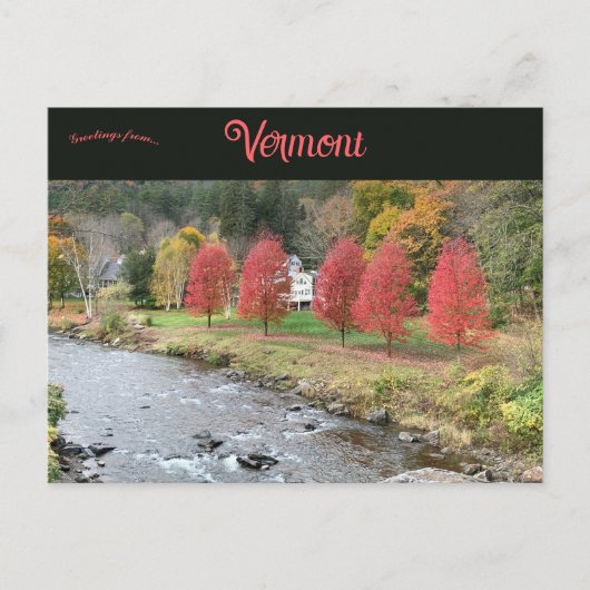 Herbst in Vermont Postkarte (Vorderseite)