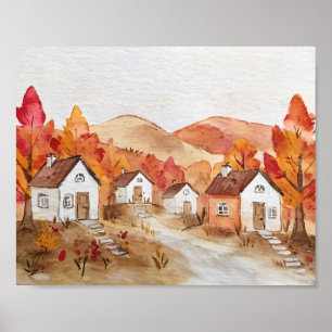 Herbst in Virginia Wasserfarbe Poster