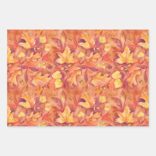 Herbst in Watercolor-Umhüllungsblättern Geschenkpapier Set (Vorderseite 2)