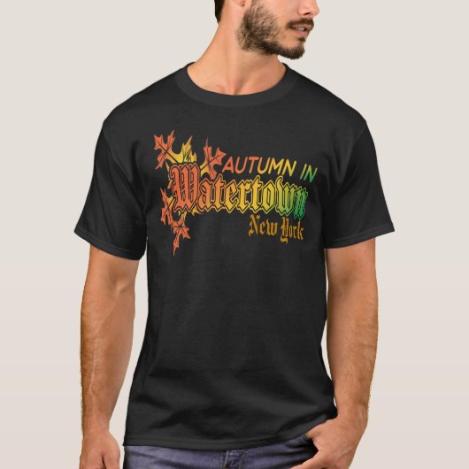 Herbst in Watertown New York mit Herbstlauben T-Shirt (Vorderseite)