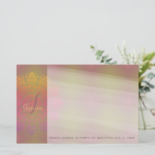 Herbst in Winter Monogram Stationierung Briefpapier (Stehend Vorderseite)