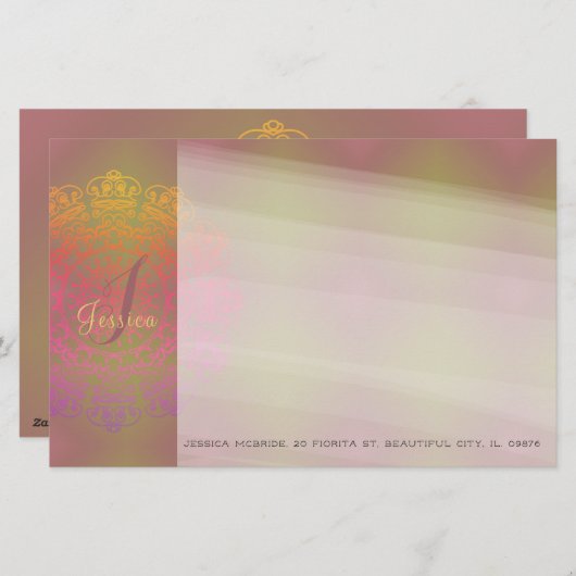 Herbst in Winter Monogram Stationierung Briefpapier (Vorne/Hinten)