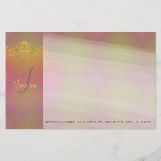 Herbst in Winter Monogram Stationierung Briefpapier (Vorderseite)