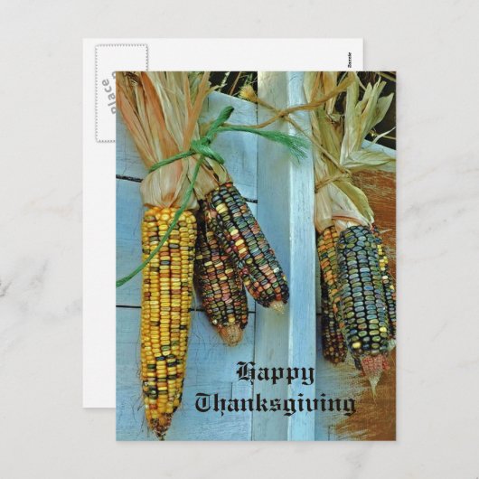 Herbst Indischer Mais Feiertagspostkarte (Vorne/Hinten)