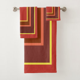 Herbst Indischer Mais Gelb Orange Geometric Badhandtuch Set