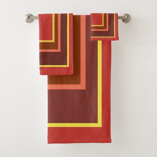 Herbst Indischer Mais Gelb Orange Geometric Badhandtuch Set (Insitu)