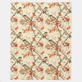 Herbst Inspiriert Blanket mit Vögeln und Wildblume Fleecedecke (Vorderseite)