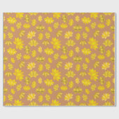 Herbst Inspiriert Goldene Blume für Herbst Nahtlos Geschenkpapier (Flach)