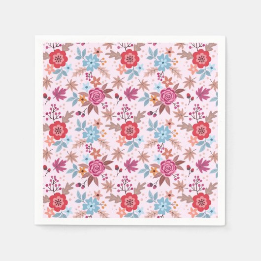 Herbst Inspirierte Rose Muster Print Napkins Serviette (Vorderseite)